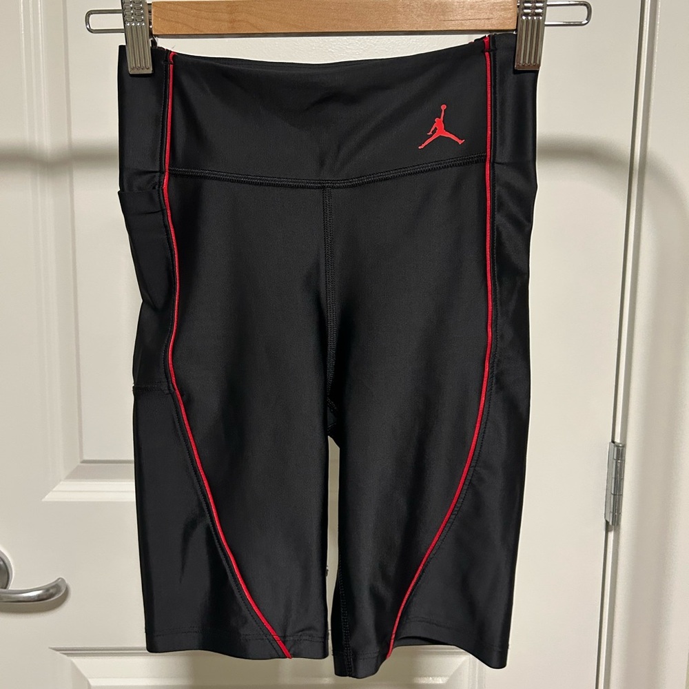 Jordan Tight Fit Black and Red Athletic Bike Shorts